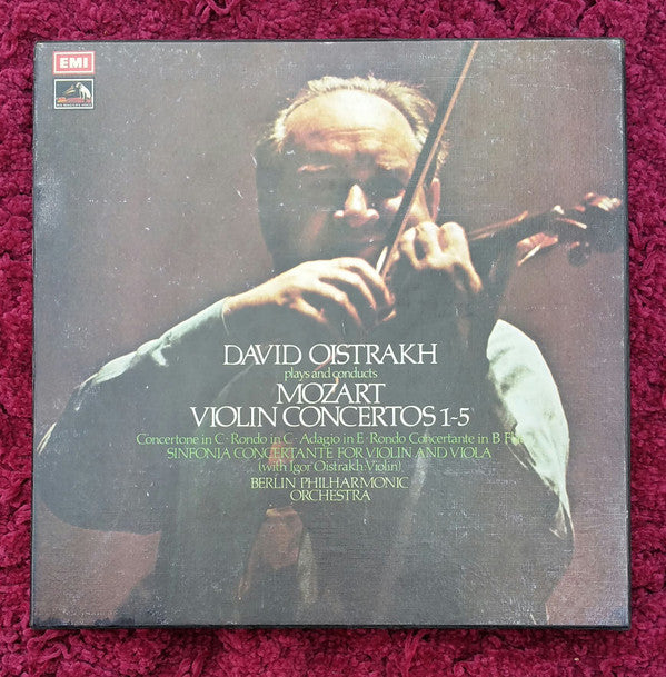 David Oistrach, Wolfgang Amadeus Mozart, Berliner Philharmoniker : Mozart Violin Concertos 1-5 (4xLP, RE, Col + Box)