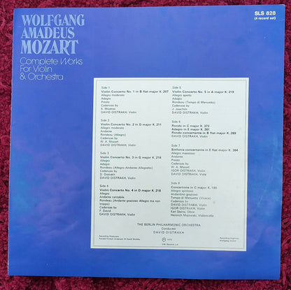 David Oistrach, Wolfgang Amadeus Mozart, Berliner Philharmoniker : Mozart Violin Concertos 1-5 (4xLP, RE, Col + Box)