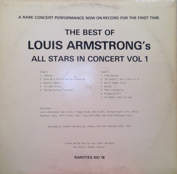 Louis Armstrong And His All-Stars : The Best Of Louis Armstrong's All Stars In Concert Vol 1 (LP, Album)