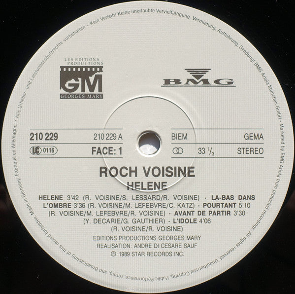 Roch Voisine : Hélène (LP, Album)