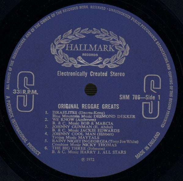 Various : Original Reggae Greats (LP, Comp)