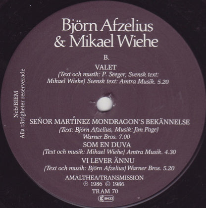 Björn Afzelius & Mikael Wiehe : Björn Afzelius & Mikael Wiehe (LP, Album)