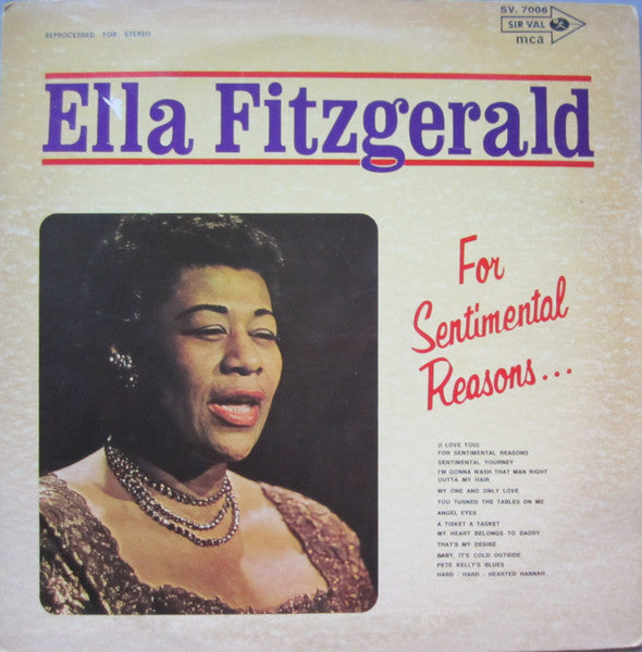 Ella Fitzgerald : For Sentimental Reasons... (LP, Comp, RM)