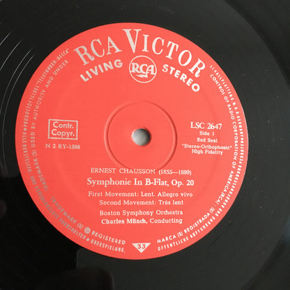 Ernest Chausson / César Franck - Charles Munch, Boston Symphony Orchestra : Symphony In B-Flat / Le Chasseur Maudit (LP, Album)