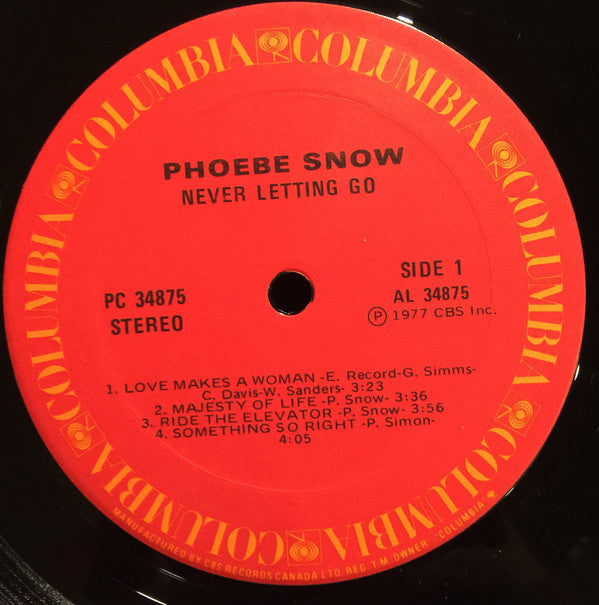 Phoebe Snow : Never Letting Go (LP, Album)