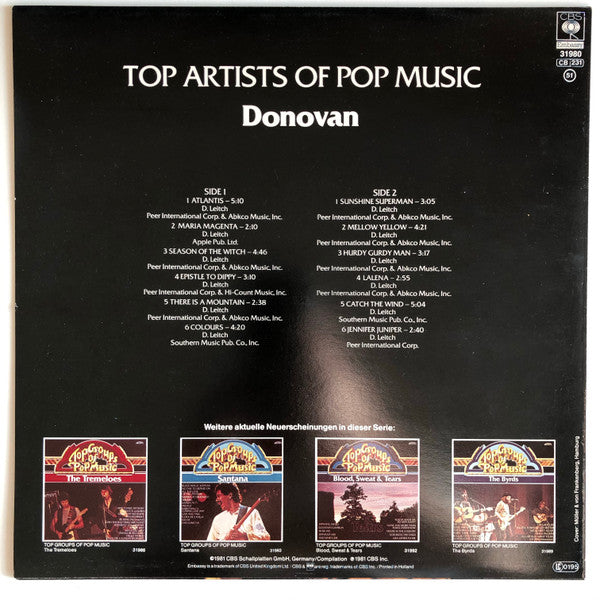 Donovan : Top Artists Of Pop Music (LP, Comp)