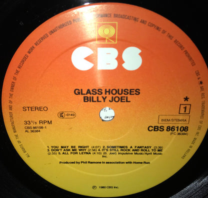 Billy Joel : Glass Houses (LP, Album, RE, Hyb)