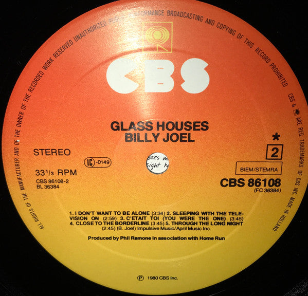 Billy Joel : Glass Houses (LP, Album, RE, Hyb)