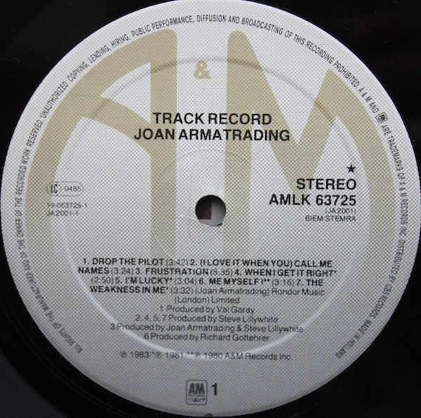 Joan Armatrading : Track Record (LP, Comp)