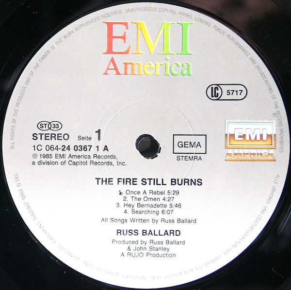 Russ Ballard : The Fire Still Burns (LP, Album)