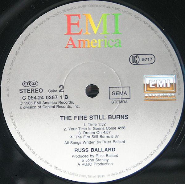 Russ Ballard : The Fire Still Burns (LP, Album)