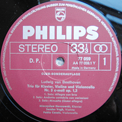 Ludwig van Beethoven : Klaviertrio Nr. 3 C-moll Op.1,3 (LP, Album, Club)