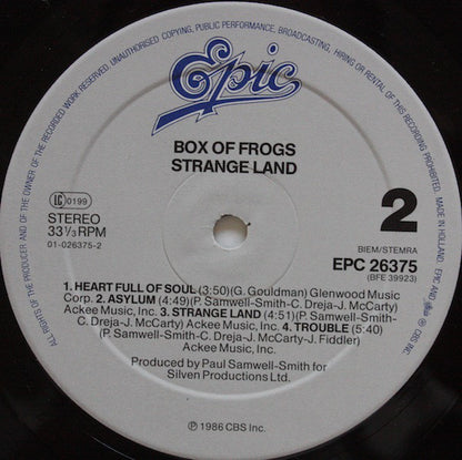 Box Of Frogs : Strange Land (LP, Album)