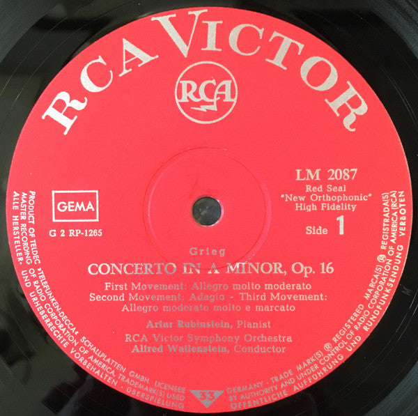 Edvard Grieg / Sergei Rachmaninoff - Arthur Rubinstein - Fritz Reiner, Chicago Symphony Orchestra - Alfred Wallenstein, RCA Victor Symphony Orchestra : Concerto In A Minor / Rhapsody On A Theme Of Paganini (LP, Album, RE)