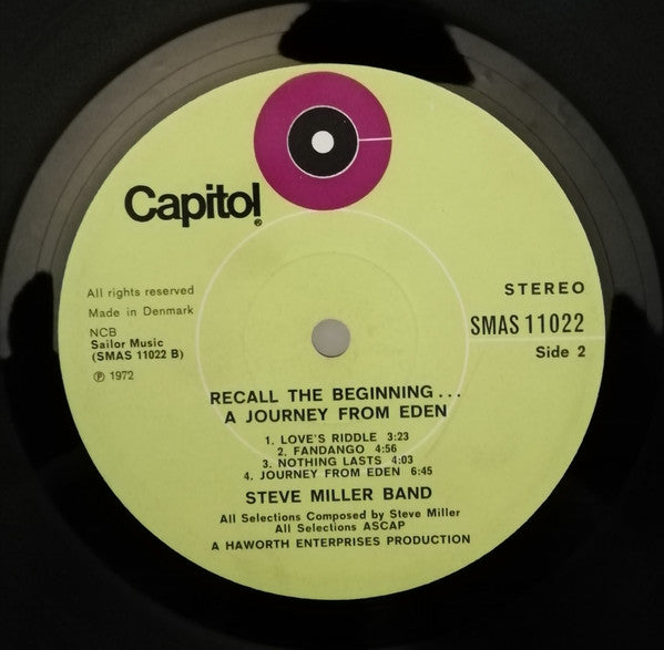 Steve Miller Band : Recall The Beginning...A Journey From Eden (LP, Album)