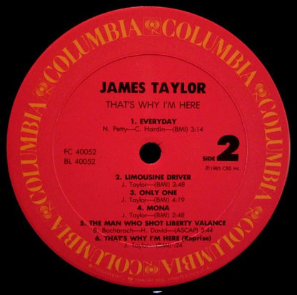 James Taylor (2) : That's Why I'm Here (LP, Album, Pit)