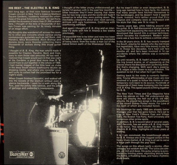 B.B. King : His Best - The Electric B.B. King (LP, Album, Gat)