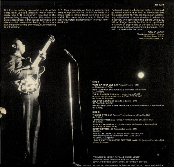 B.B. King : His Best - The Electric B.B. King (LP, Album, Gat)