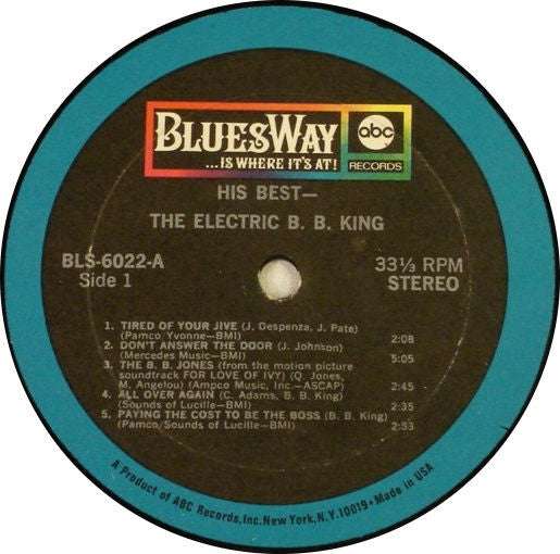 B.B. King : His Best - The Electric B.B. King (LP, Album, Gat)