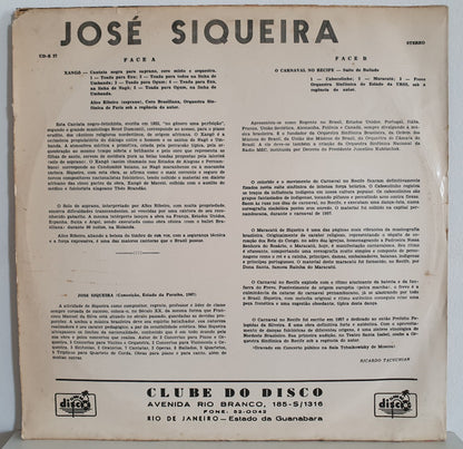 José Siqueira, Alice Ribeiro, Orchestre De Paris : Xangô Cantata Negra (LP)