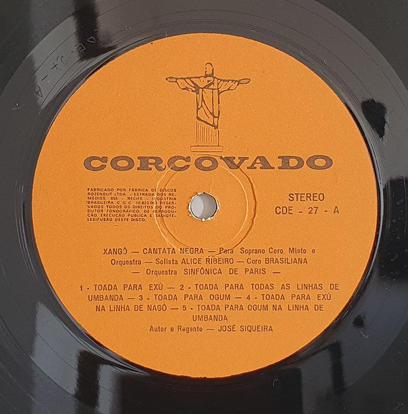 José Siqueira, Alice Ribeiro, Orchestre De Paris : Xangô Cantata Negra (LP)