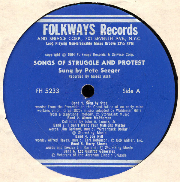 Pete Seeger : Songs Of Struggle & Protest: 1930-1950 (LP, Comp)