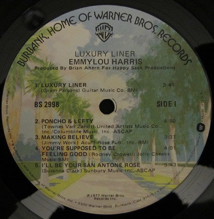 Emmylou Harris : Luxury Liner (LP, Album, Win)