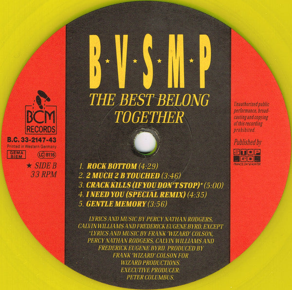 B.V.S.M.P. : The Best Belong Together (LP, Album, Yel)