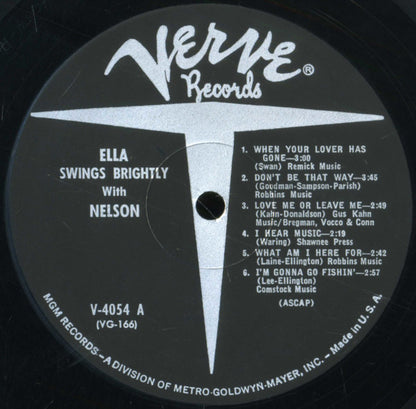 Ella Fitzgerald - Nelson Riddle : Ella Swings Brightly With Nelson (LP, Album, Mono, MGM)