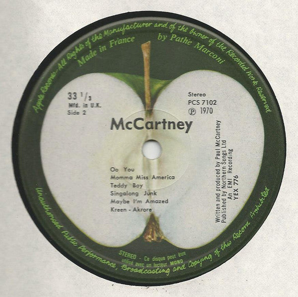 Paul McCartney : McCartney (LP, Album, Gat)