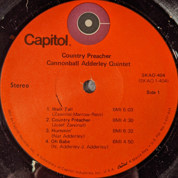 The Cannonball Adderley Quintet : Country Preacher (LP, Album)