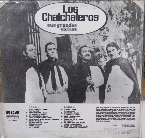 Los Chalchaleros : Sus Grandes Éxitos  (LP, Comp)