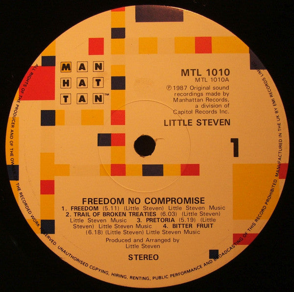 Little Steven : Freedom No Compromise (LP, Album)