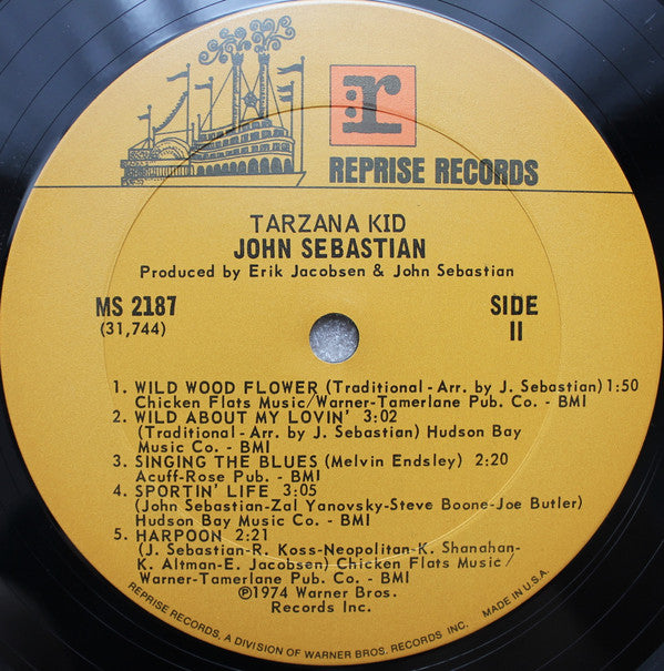 John Sebastian : Tarzana Kid (LP, Album, Pit)