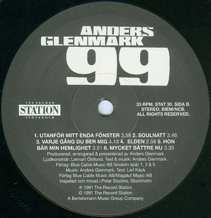 Anders Glenmark : 99 (LP, Album)