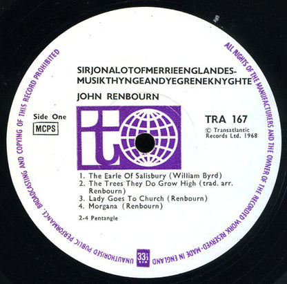 John Renbourn : Sir John Alot Of Merrie Englandes Musyk Thyng & Ye Grene Knyghte (LP, Album)