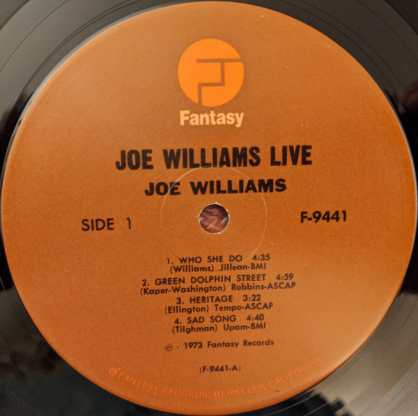 Joe Williams : Joe Williams Live (LP, Album)