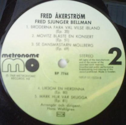 Fred Åkerström : Fred Sjunger Bellman (LP, Album, RE)