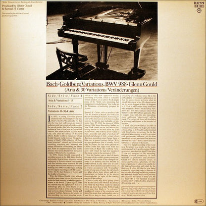 Johann Sebastian Bach - Glenn Gould : The Goldberg Variations (LP, Album, Gat)