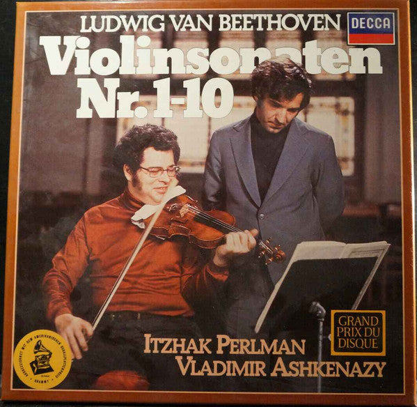 Ludwig Van Beethoven - Itzhak Perlman, Vladimir Ashkenazy : Violinsonaten Nr. 1-10 (5xLP, RE, Sil + Box)