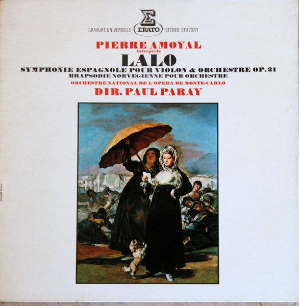 Édouard Lalo - Pierre Amoyal, Orchestre National De L'Opéra De Monte-Carlo, Paul Paray : Symphonie Espagnole Pour Violon Et Orchestre OP. 21- Rhapsodie Norvegienne (LP, RE, gat)