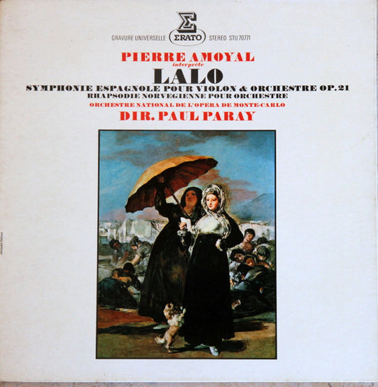 Édouard Lalo - Pierre Amoyal, Orchestre National De L'Opéra De Monte-Carlo, Paul Paray : Symphonie Espagnole Pour Violon Et Orchestre OP. 21- Rhapsodie Norvegienne (LP, RE, gat)