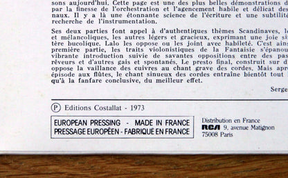 Édouard Lalo - Pierre Amoyal, Orchestre National De L'Opéra De Monte-Carlo, Paul Paray : Symphonie Espagnole Pour Violon Et Orchestre OP. 21- Rhapsodie Norvegienne (LP, RE, gat)