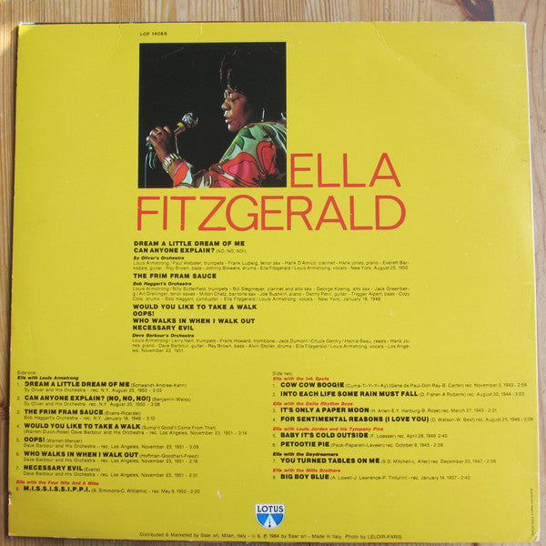 Ella Fitzgerald : Ella Fitzgerald (Sings With...) (LP, Comp)