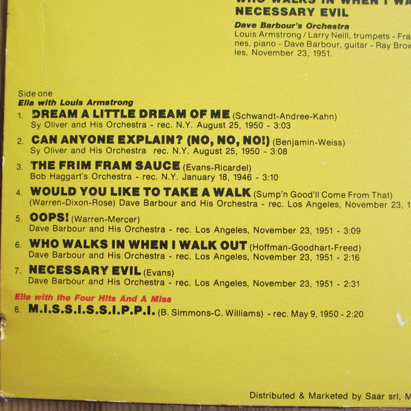 Ella Fitzgerald : Ella Fitzgerald (Sings With...) (LP, Comp)