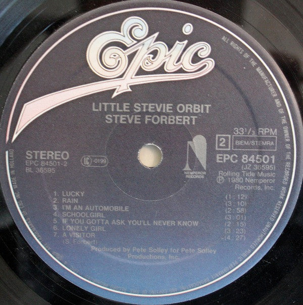 Steve Forbert : Little Stevie Orbit (LP, Album, M/Print)