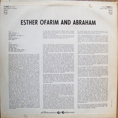 Esther & Abi Ofarim : Presenting The Fantastic Style And Range Of The World's Newest Folk Sensation (LP, Album, Mono)