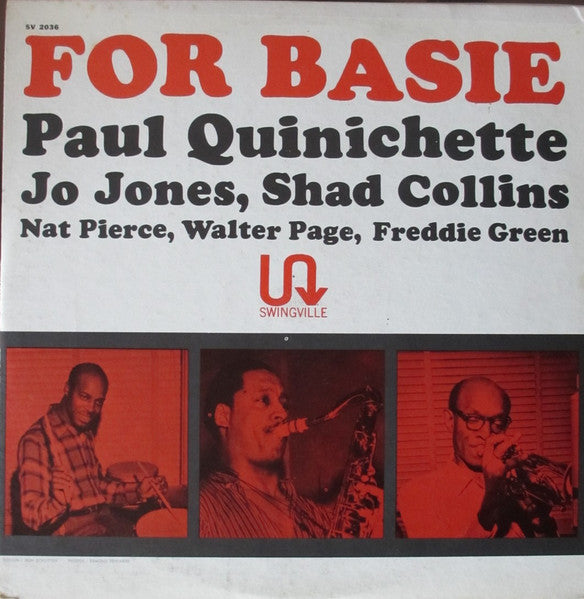 Paul Quinichette, Jo Jones, Shad Collins, Nat Pierce, Walter Page, Freddie Green : For Basie (LP, Album, Mono, RE)