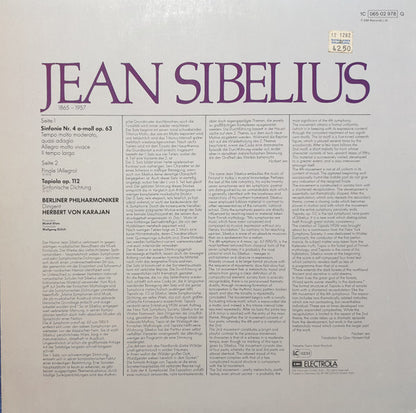 Jean Sibelius / Herbert Von Karajan - Berliner Philharmoniker : Sinfonie Nr. 4 / Tapiola (LP, Quad)