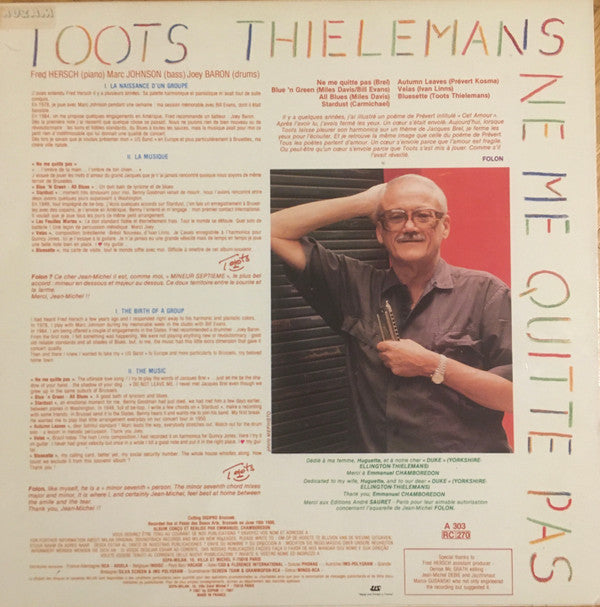 Toots Thielemans : Ne Me Quitte Pas (LP, Album)